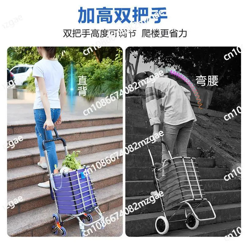 Light luxury portable shopping cart trolley pulling goods Light trailer trolley shopping cart pulling cart