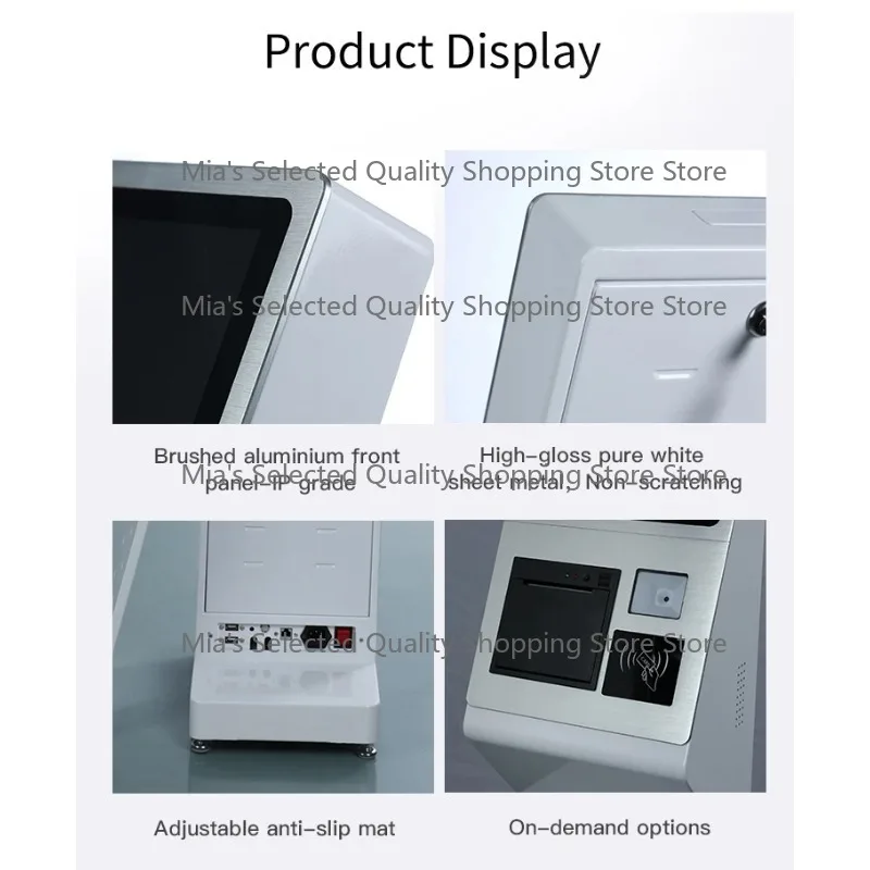 Self Payment Kiosk with Printer NFC QR Code Finger Reader for Restaurant Order Win10 Win11 Linux Totem