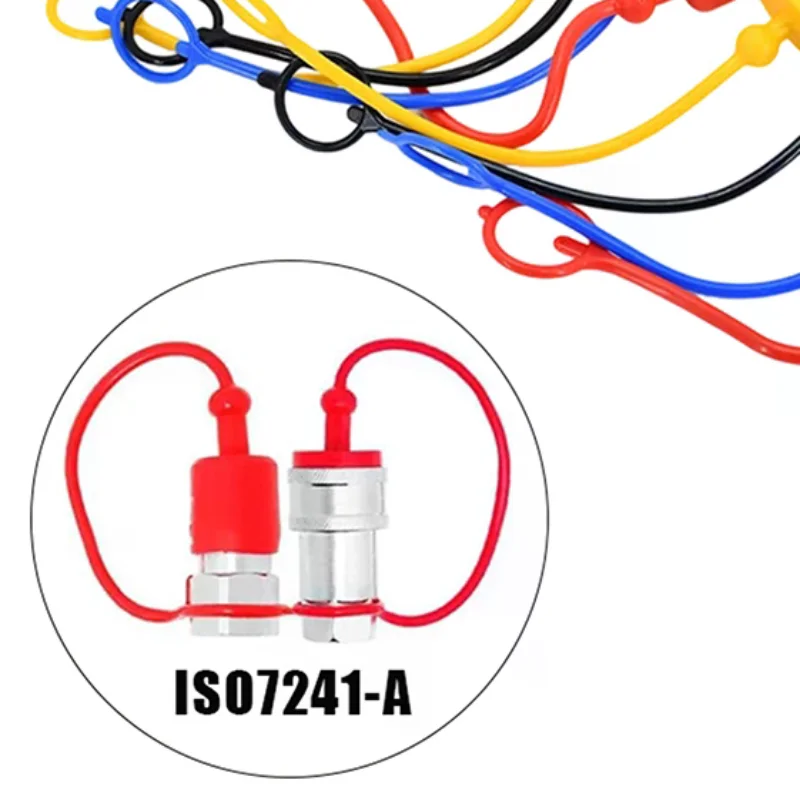 1Pairs 1/2 ISO-A Hydraulic Quick Coupler Male Dust Cap And Female Plug Cover Fits Hydraulic Quick Disconnects Coupler