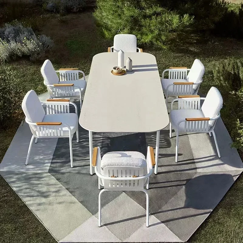 Restaurant Office Garden Chairs Balcony Outdoor Lawn Backrest Garden Chairs Courtyard Stainless Steel Furniture Tuinstoelen MHSF