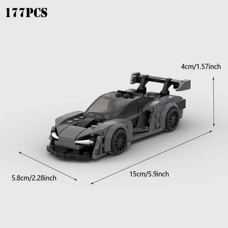 

177pcs Building Blocks, Creative Education, Super Racing Car, Assembly, DIY Puzzle, MOC Car Toy Models, Birthday Gift for Kids
