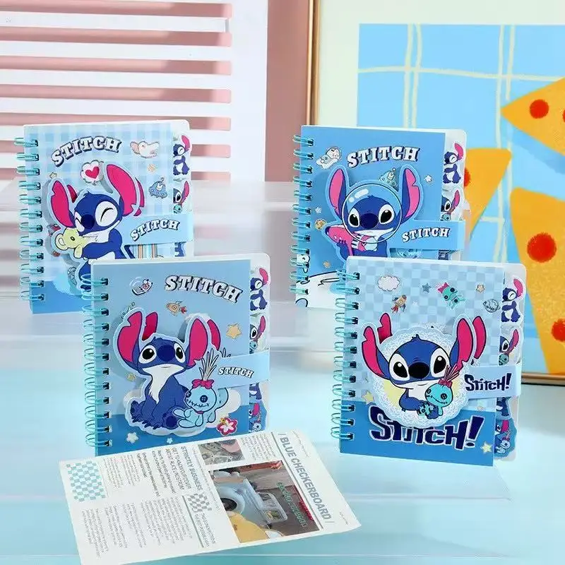Quaderno Stitch Anime Cartoon Materiale scolastico Diario portatile Forniture per ufficio di moda Libro a spirale Regalo di Natale per le vacanze dei bambini