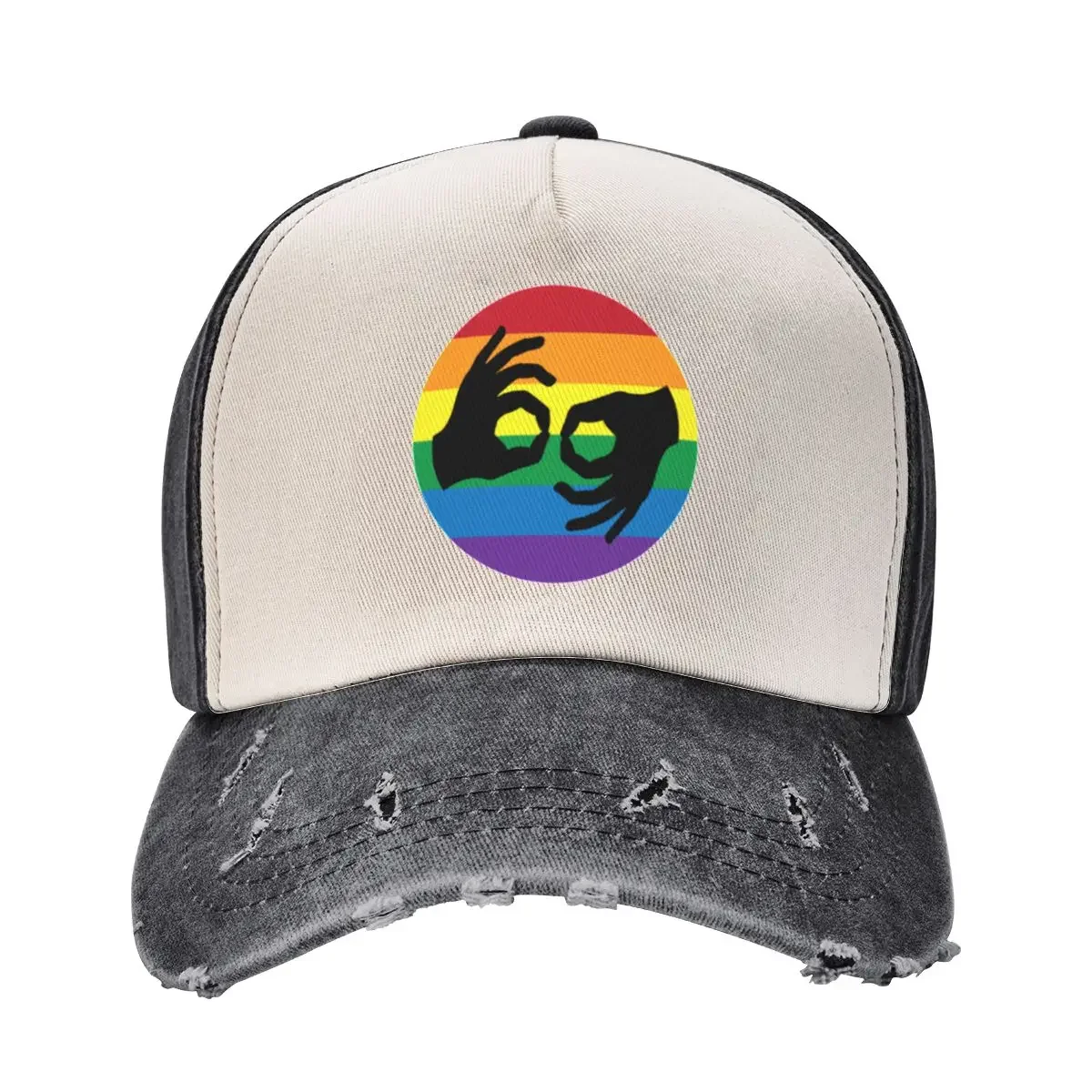 ASL LGBTQ Rainbow American Sign Language Interpreter Symbol Hands Baseball Cap derby hat New Hat Men Hats Women's