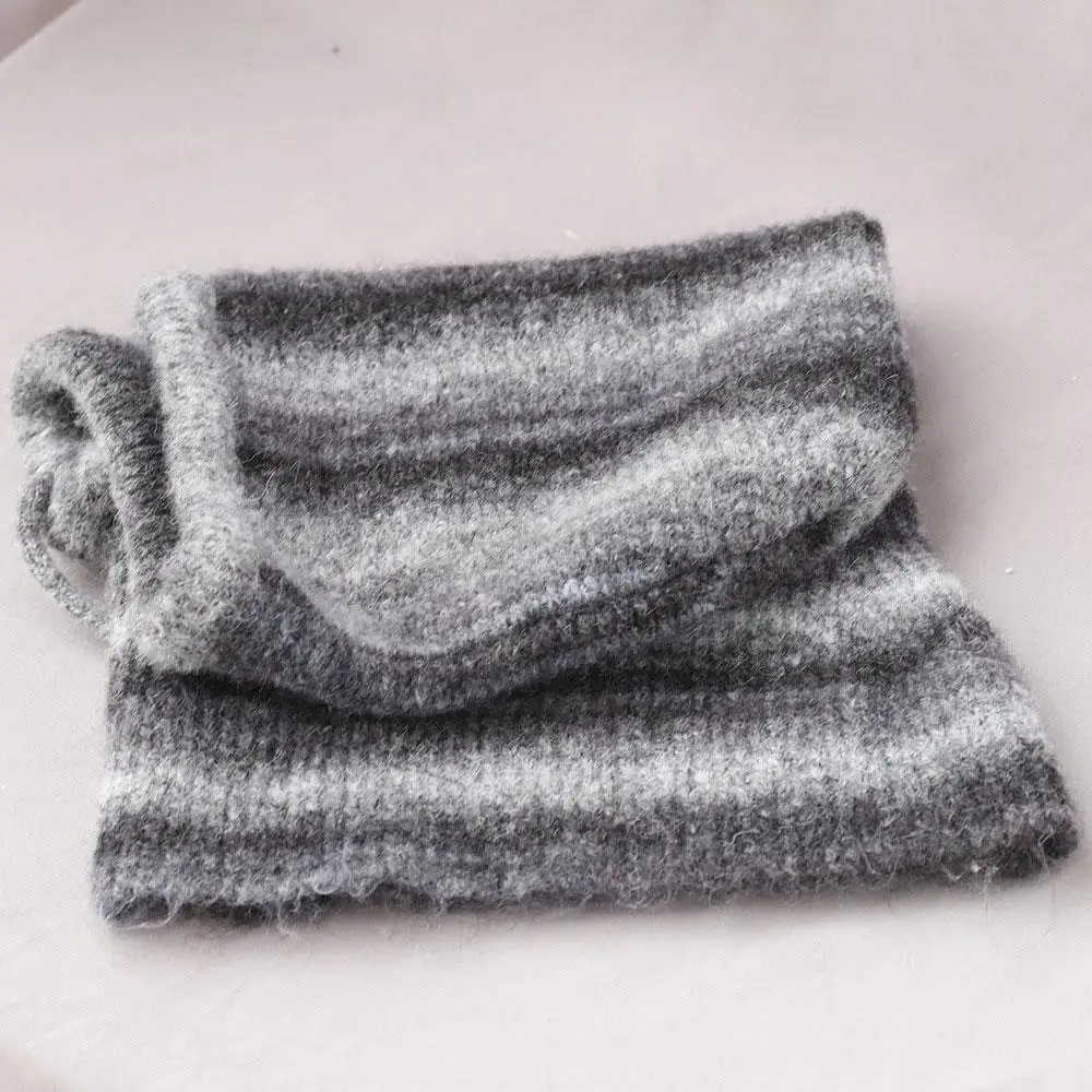 النساء الشتاء الخريف الدافئة بالاكلافا قبعة الكورية INS التعادل صبغ محبوك قبعة قطعة واحدة وشاح موضة شريط Preppy نمط بالاكلافا قبعة #5