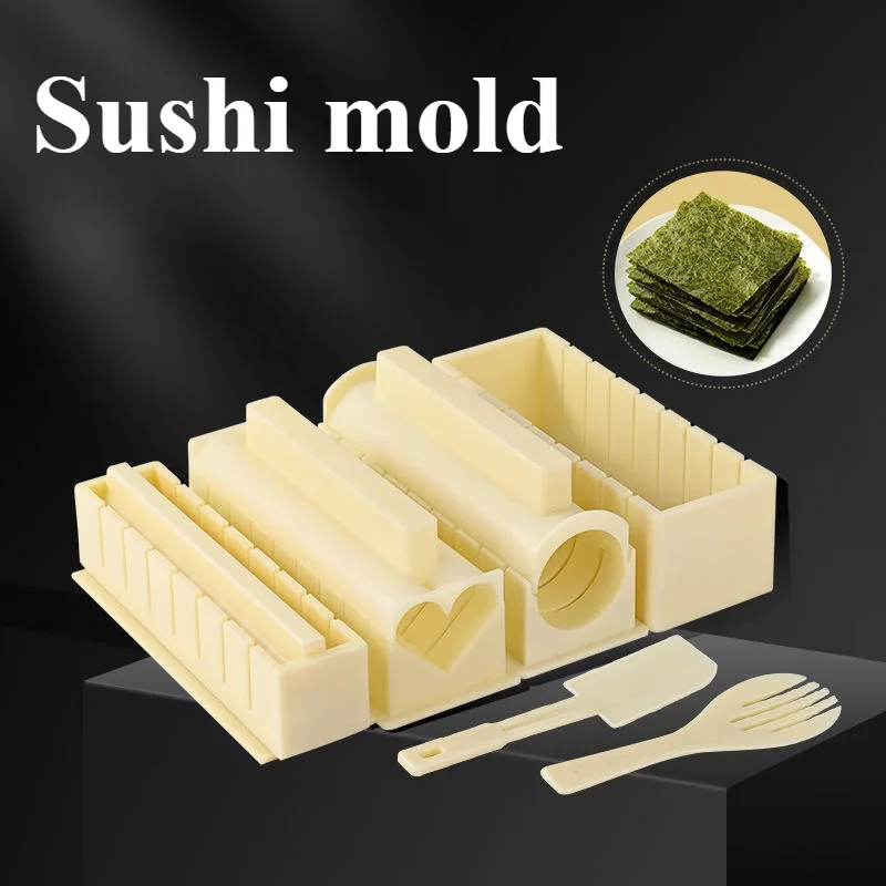 

3 Styles Heart/Round/Square Sushi Maker Rice Mold Japanese Rice Ball Cake Roll Mold Multifunctional Mould Making Sushi Tools