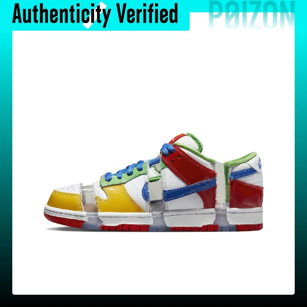 Zapatillas Nike Dunk Skateboard Unisex de Caña Baja Blanco/Amarillo/Azul FD8777-100
