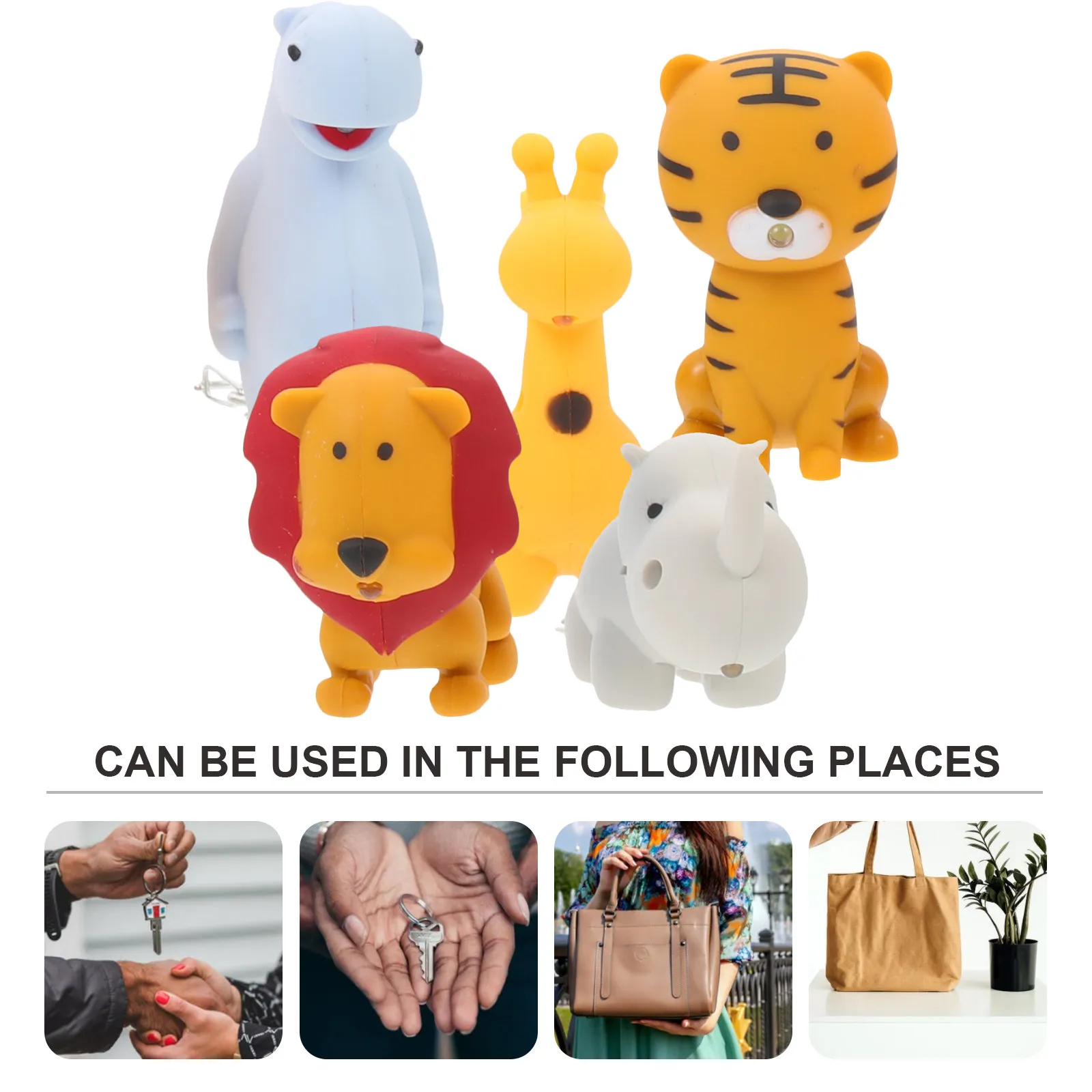 

5Pcs Flashlight Keychains with Sound Light Up Animal Theme Kids Key Rings Party Favors Fun Gifts for Boys Girls Toddlers