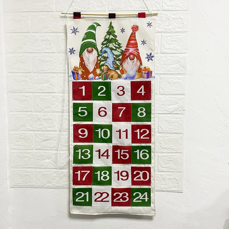 

1pcs New Christmas Decoration Supplies Christmas Gifts Print Faceless Old Man 24 Bags Christmas Countdown Calendar