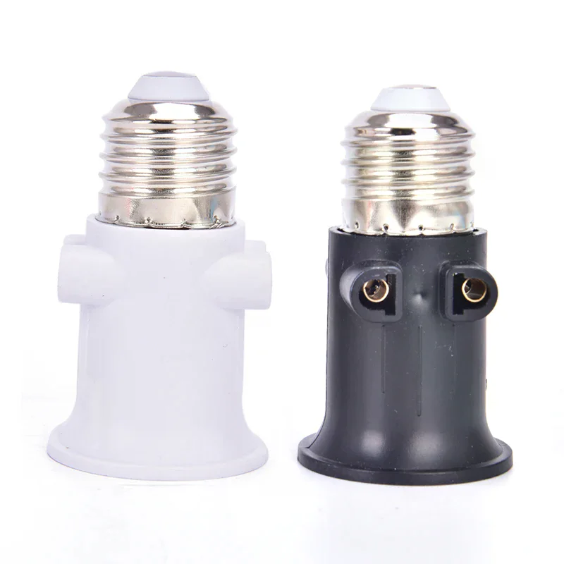 1Pc PBT Fireproof E27 Bulb Adapter Lamp Holder Base Socket Conversion with EU Plug
