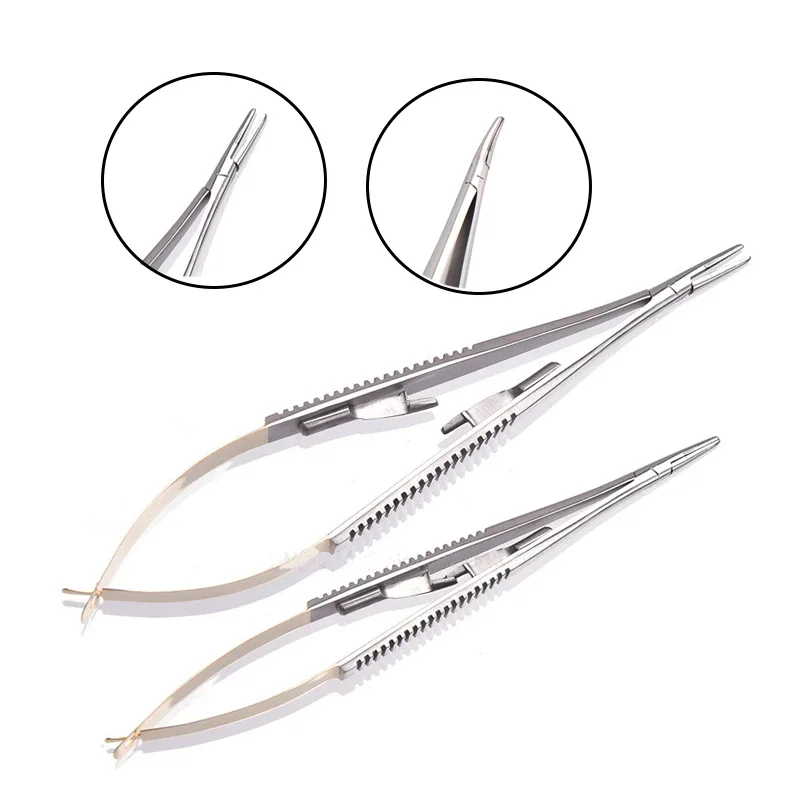 3pcs Dental Surgical Orthodontic Implant Castroviejo Needle Holders Tweezers Dental Pliers Dentistry Tool