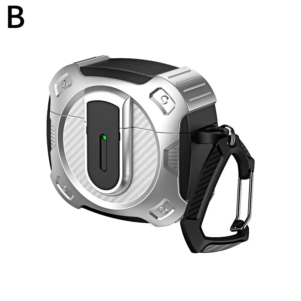 Na 4-przewodowe słuchawki Bluetooth Carbon Mecha Lock Buckle Pattern Przełącznik ochronny Słuchawki Fi Y9f2