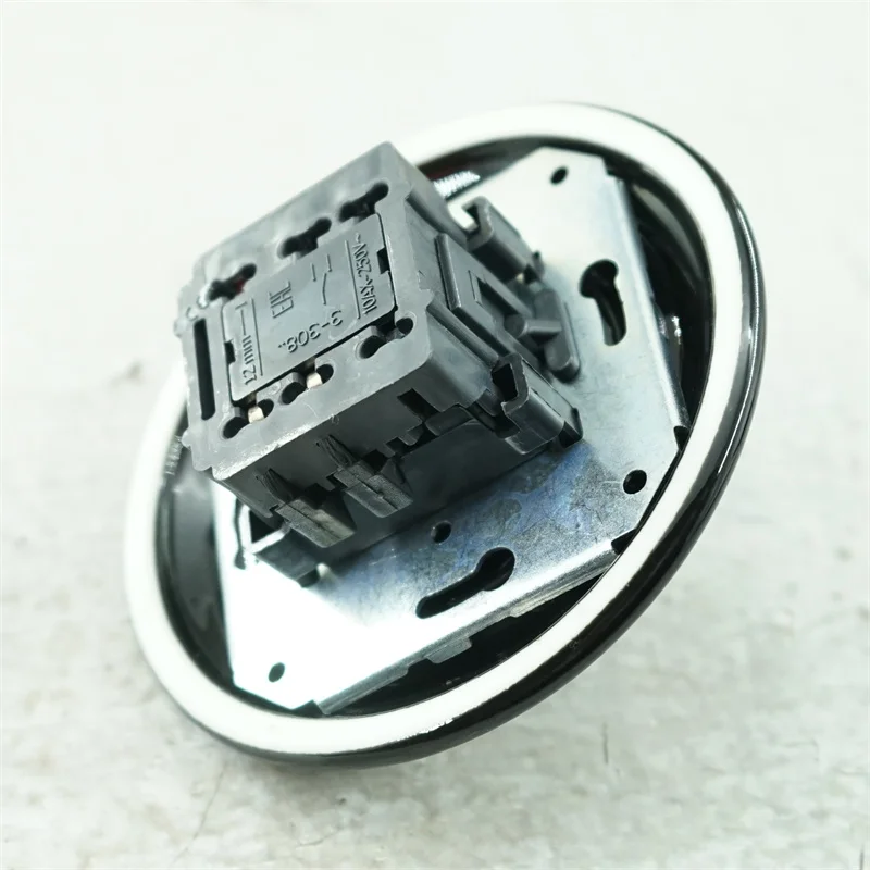 Imagem -02 - Interruptor de Luz de Parede de Porcelana Cerâmica Vintage Retro Interruptor Flush-montado Branco e Preto
