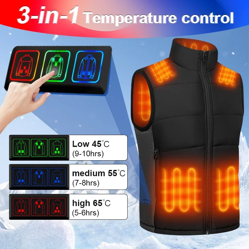 2024 Winter Warm Heated Vest Men jackets Women Clothing Motorcycle Heated Jacket USB Electric Smart Heating Jacket For Fishing