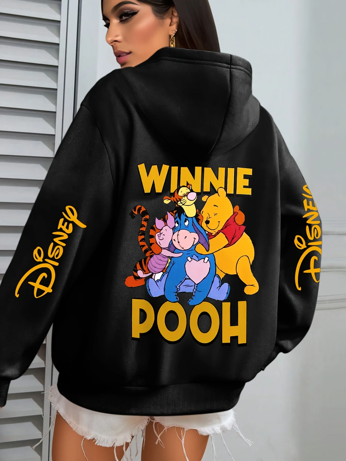 

Женские толстовки Potdemiel Winnie The Pooh, модные толстовки унисекс большого размера, осенне-зимние флисовые повседневные универсальные