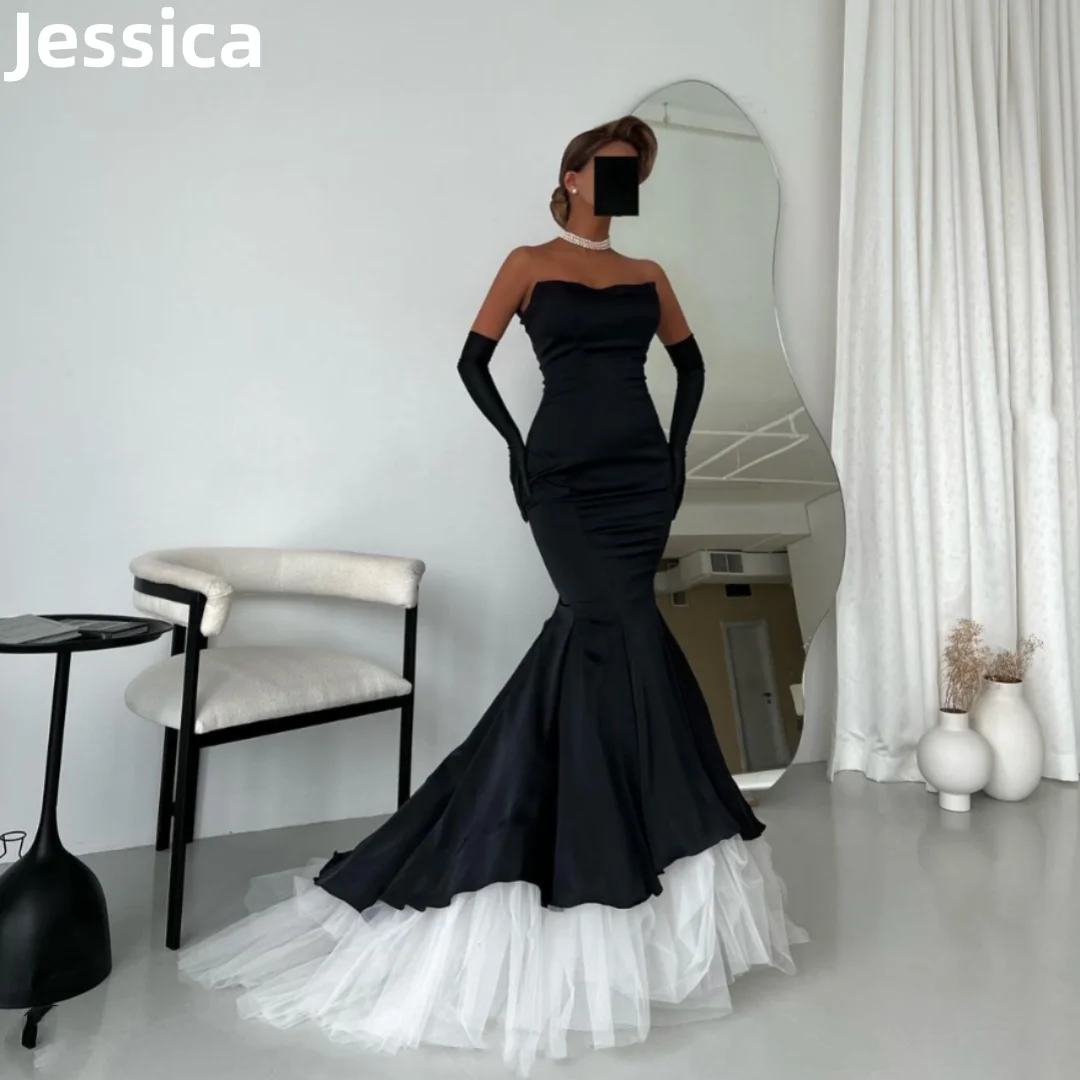 

Jessica Retro Mermaid Prom Dresses Satin Tulle Luxury Evening Dresses 2024فساتين مناسبة رسمية Women's Formal Party Dresses