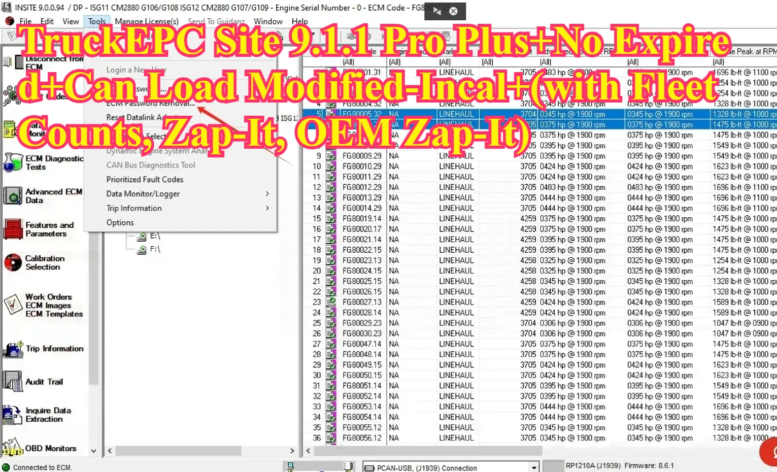 

TruckEPC InSite 9.3 Pro Plus+без истечения срока годности+можно нагрузка, модифицированный Incal+ (с автополицейскими, Zap-It, OEM Zap-It)