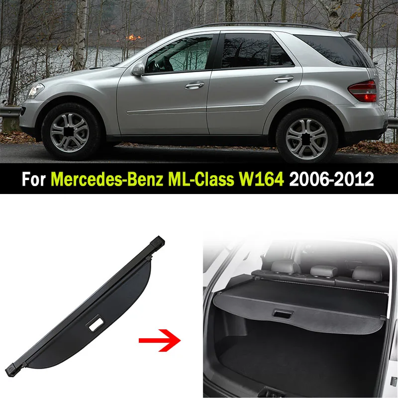 Car Rear Trunk Cargo Cover for Mercedes For Benz ML Class W164 ML320 ML330 2006-2012 Luggage Tray Security Shielding Shade Mat