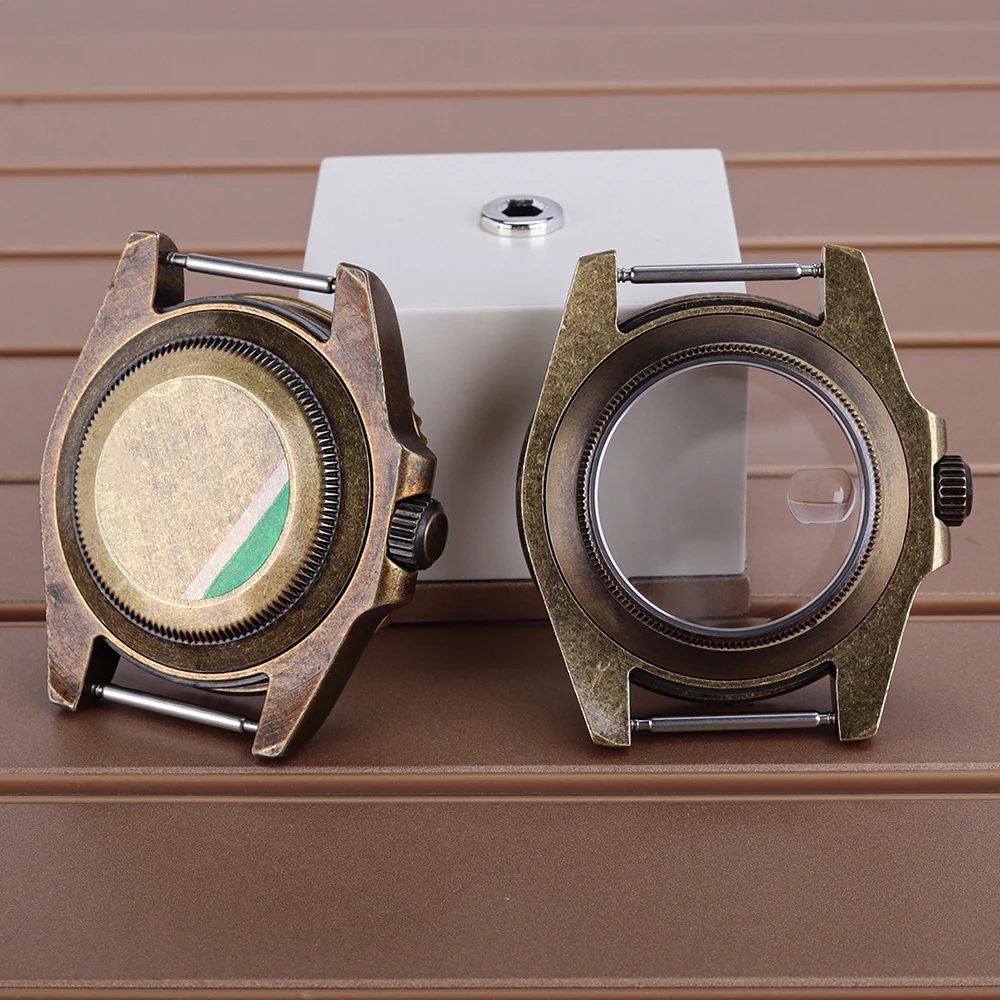 NH35 40mm Men's Retro Watch Case Unidirectional Rotation Bezel Sapphire For SUB NH35 NH36 NH38 NH34 Movt 20ATM Watch Accessories