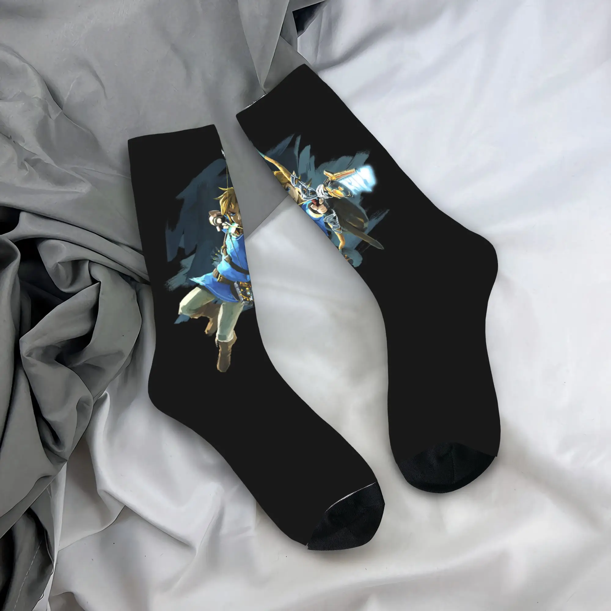 Winter Warm Crazy Design Women Men Zeldas Legend Link Socks Breathable Basketball Socks