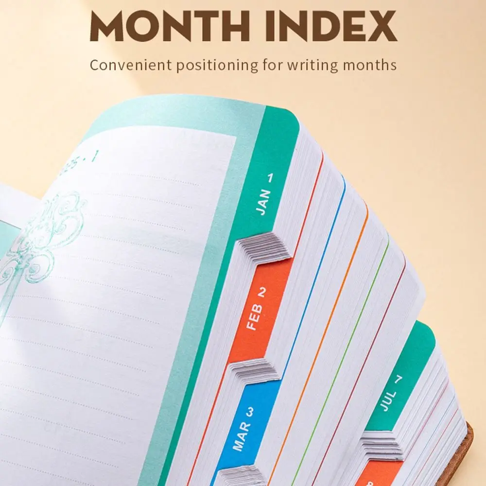 English 2026 Schedule Planner Notepad 12 Months Bookmark 365 Days Efficiency Notebook Thick Paper Wear-resistant