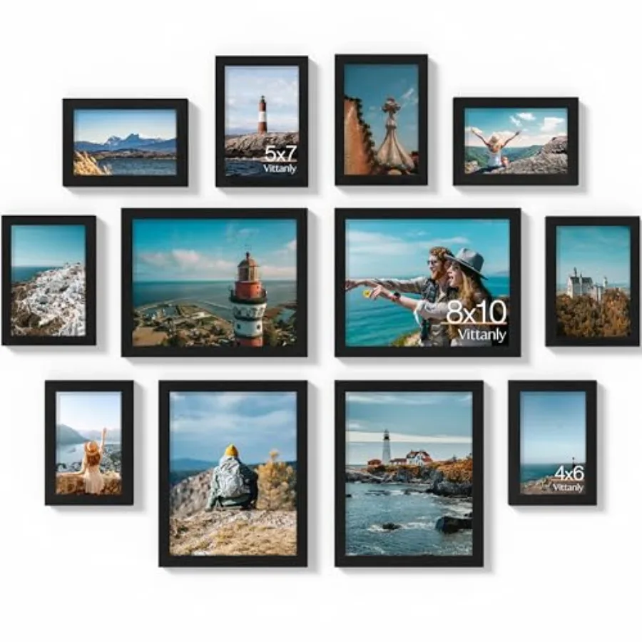 

Picture Frames Collage Wall Decor for Mounting or Tabletop Display, Gallery Wall Frame Set for Family, Multi Sizes Including 4p