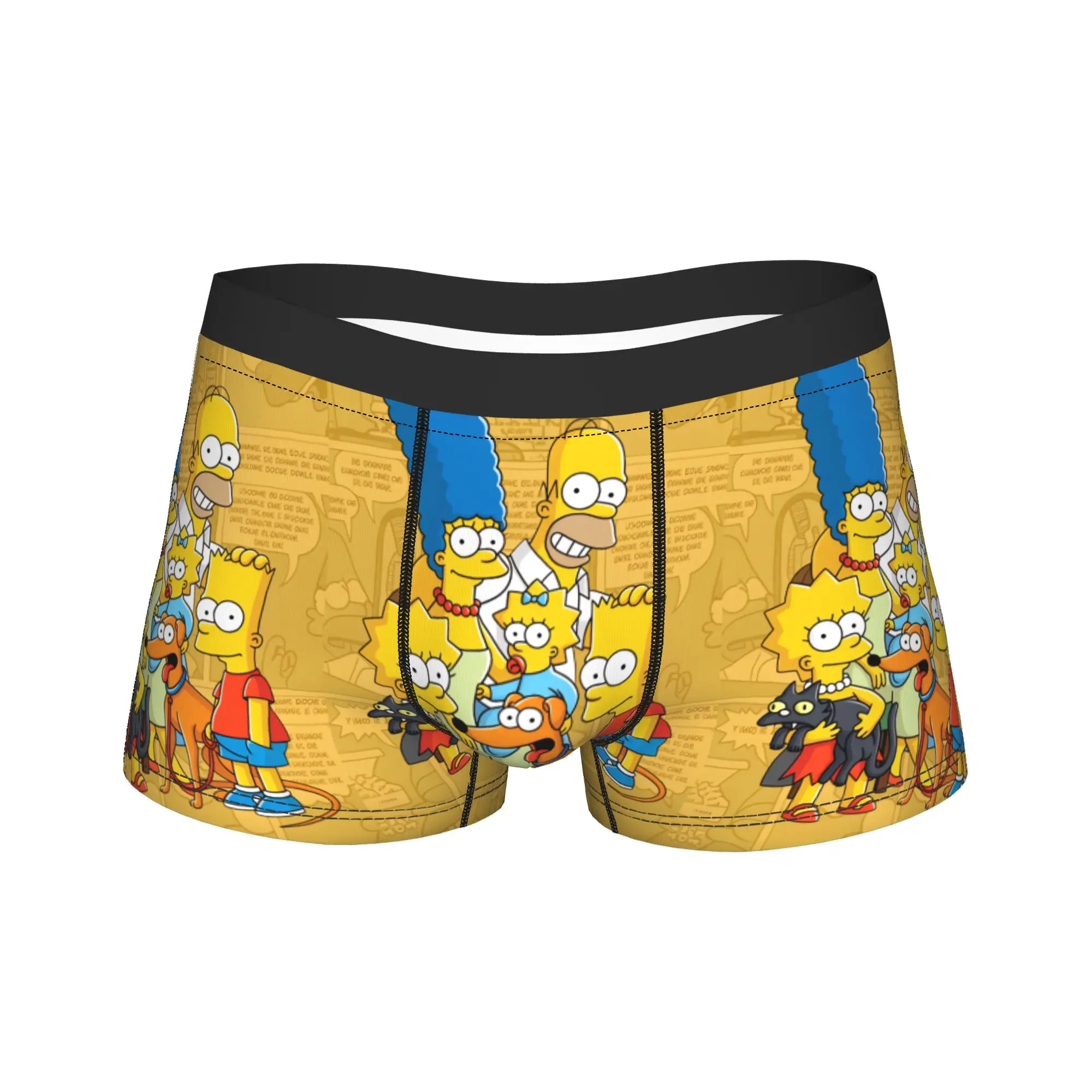 Funny S-Simpsons Family Portrait Underwear  Men's Shorts Briefs Soft Trend Trunk Quality Customs Plus Size Panties