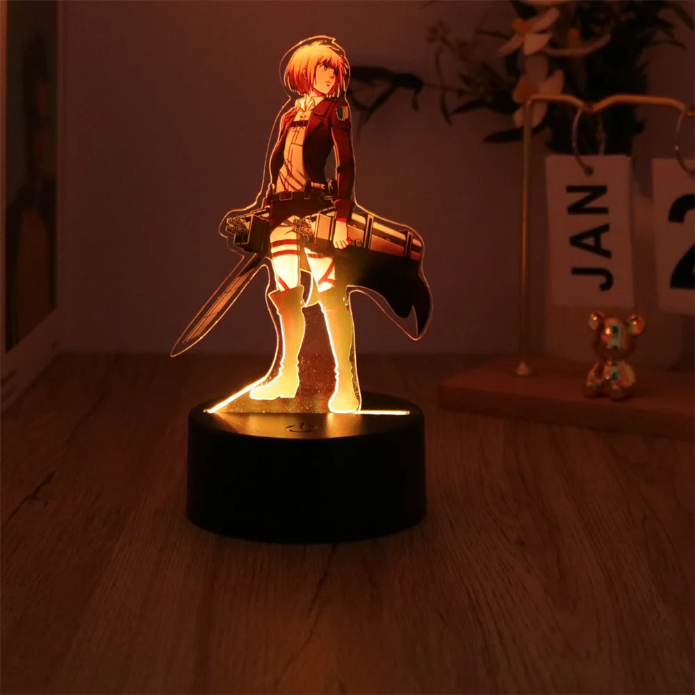 Anime Attack on Titan 3D Lamp LED Night Light 7 Colors Room Decor Home Wall Decorative Art For Bedroom Friends Gifts Moon Lamps