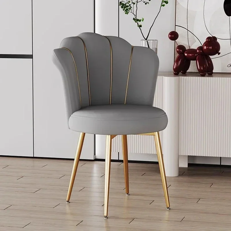 Chair Dresser Makeup Simple Backrest Dining Stool Dressing Nail Art Dining Bedroom Petal Chairs Luxury Sillas Furniture DC-302