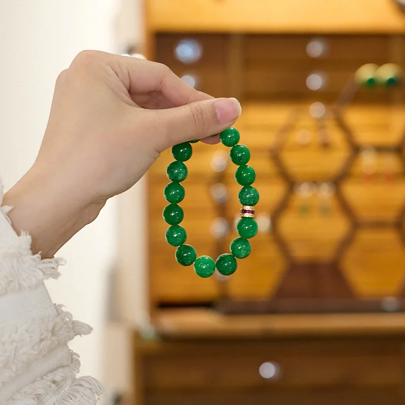 

12 мм жадеитовый изумрудный сухой зеленый железный дракон необработанный браслет на талии