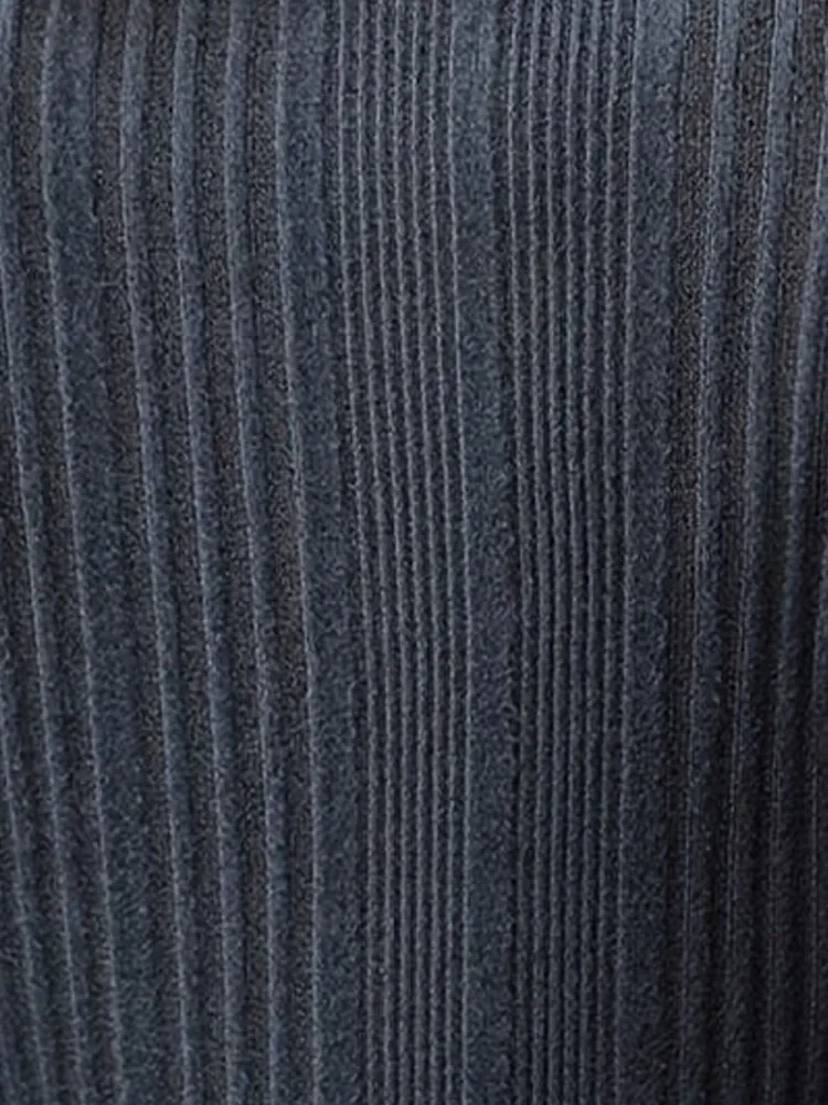 2025 موضة جديدة نمط محبوك تي شيرت كم كامل رقيقة س الرقبة بلون الجوف خارج تصميم لينة التخسيس بلايز عادية #6