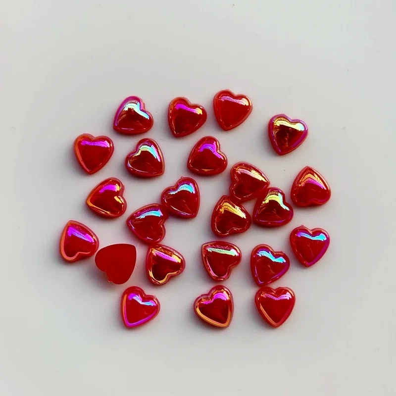 Wholesale 480pcs 10mm AB Heart-Shaped Rhinestones for Crystal scrapbook Acrylic Flat Back DIY wedding Decorative  -HE26