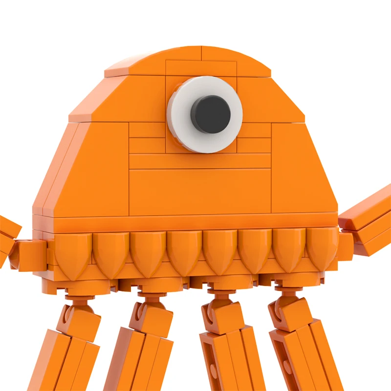 Medusa naranja modelo MOC rompecabezas completo DIY juguete creativo Halloween y regalo de Navidad