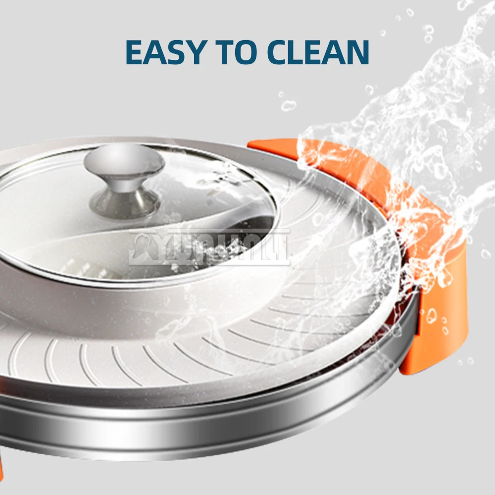 Asadores Electricos-Marmite électrique portable, gril rôti frit, tout-en-un, ménage, antiadhésif, outils