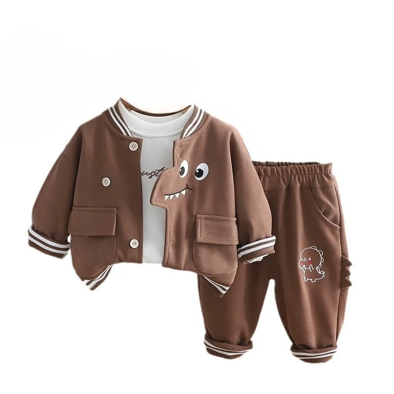 

New Autumn Baby Girls Clothes Children Boys Jacket T-Shirt Pants 3Pcs/Sets Kids Clothing Set Infant Costume Toddler Tracksuits