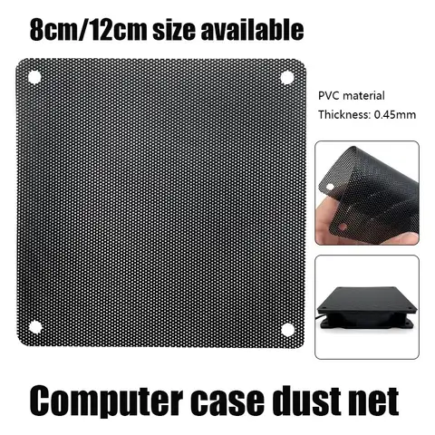 Computer Fan Dust Net 8cm 12cm Dust Cover, Chassis Dust PVC Filter Cover, Nylon Fine Mesh Mesh, Detachable Cleaning