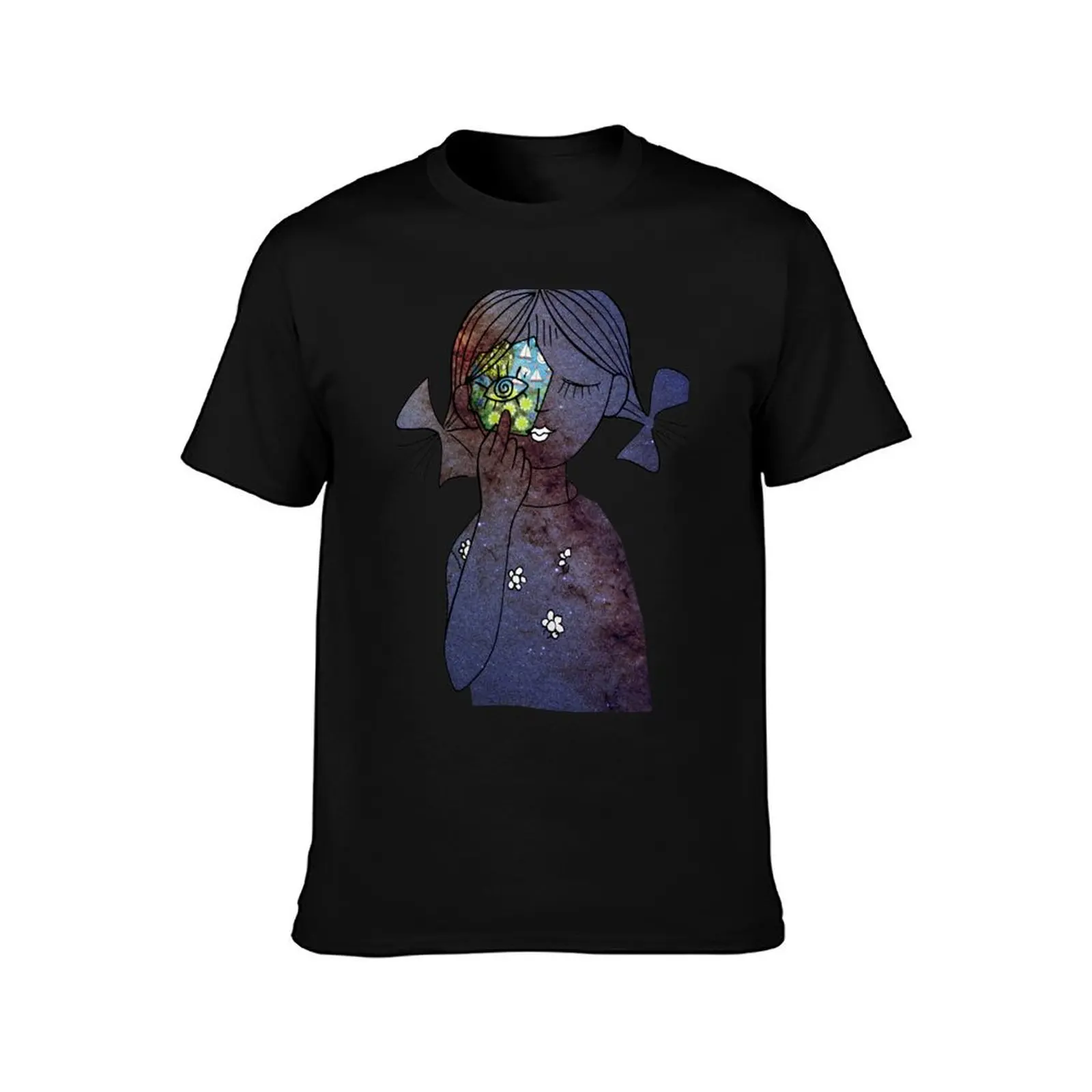 Space Girl Through The Looking Glass T-Shirt Creative Graphic Tee Shirt T-Shirt