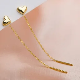 1 paio Trend Long Wire nappa Thread Chain Climb Star Heart Beads pendenti orecchini pendenti per le donne orecchini pendenti dritti