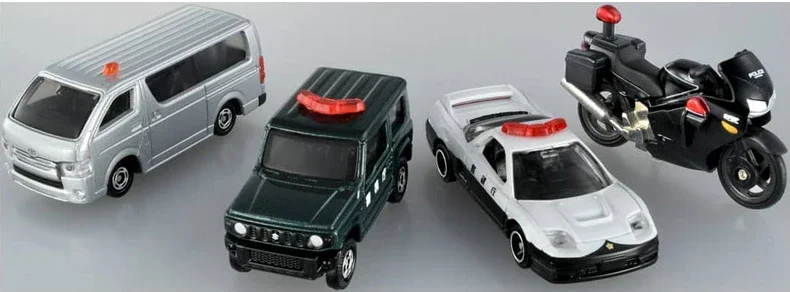 Takara Tomie Tomica 4 Stks/set Patrouille Politieauto Set Schaal 1/64 Mini Gt Gegoten Legering Automodel Kinderspeelgoed Kerstcadeau