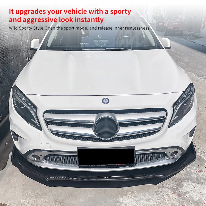 For Mercedes-Benz GLA220 GLA200 GLA35 GLA45 X156 W156 2013-2021 Car Accessories Bumper Lip Side Sport Splitter Spoiler Body Kit