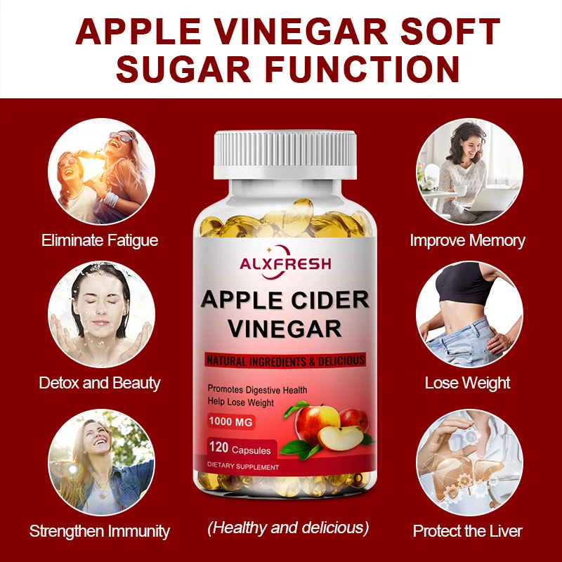 Apple Cider Vinegar Capsules | 1000mg | Non-GMO, Gluten Free Supplement