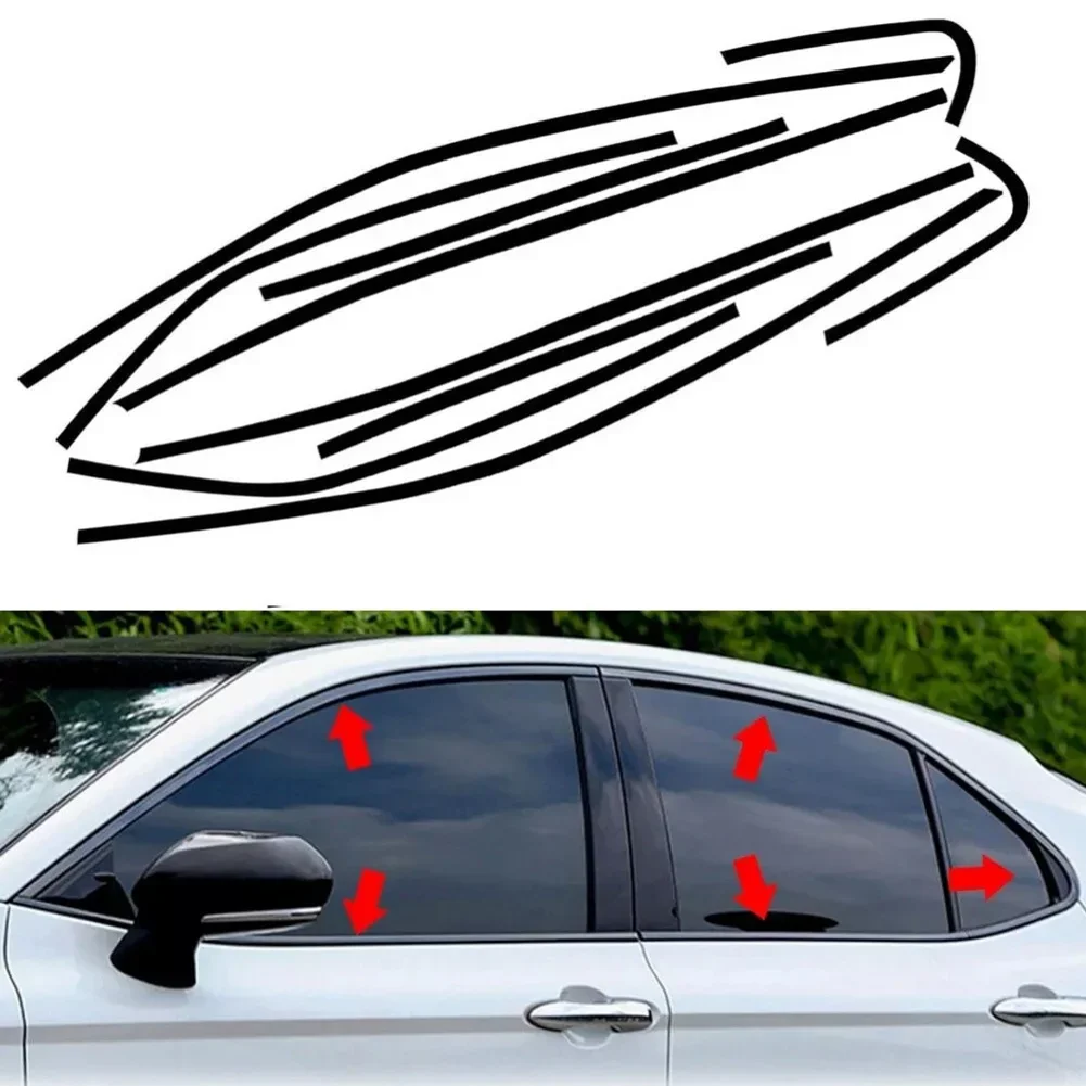 Car Sun Protection Stickers Chrome Delete Blackout For Window Trim Stickers For Toyota For Camry 2018 2019 2020 2021 2022 2023