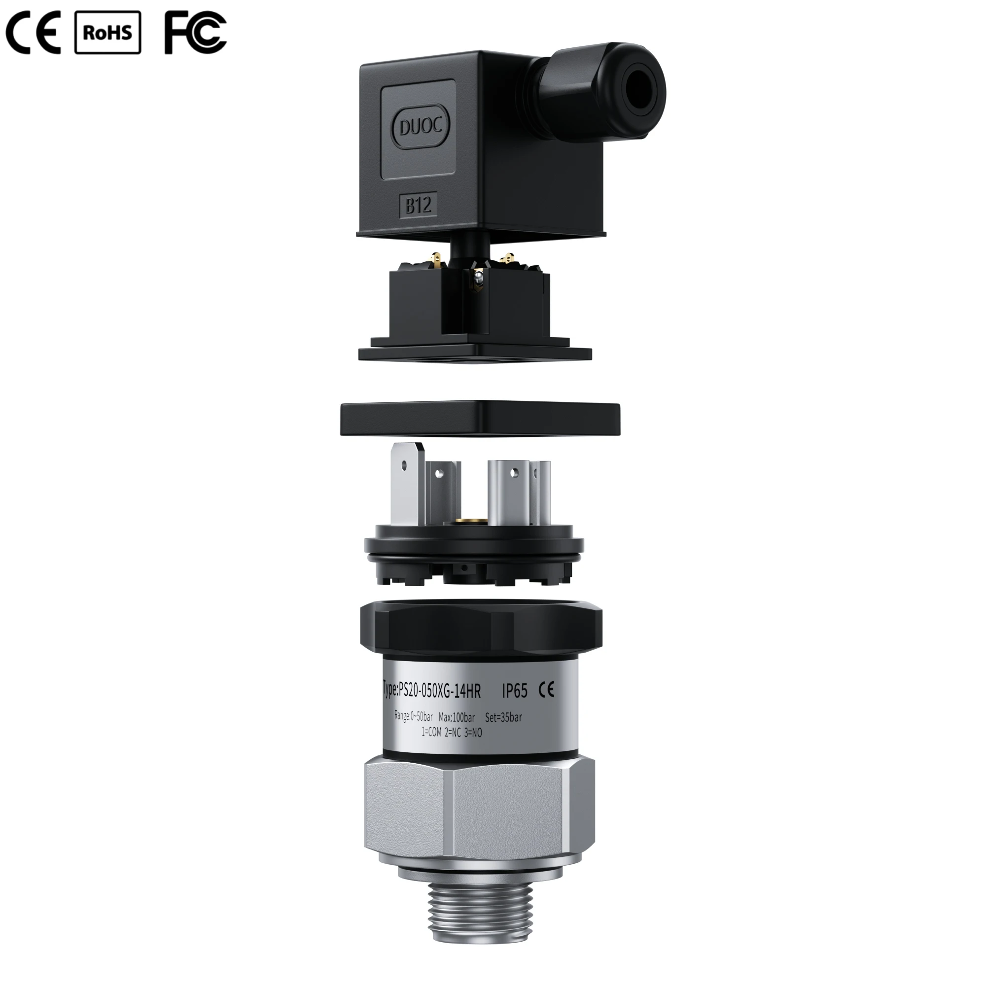 08-5bar-304ss-ダイヤフラム機械式-no-nc-圧力スイッチ-30-300bar-20-200bar-ウォーターポンプエアオイル油圧制御