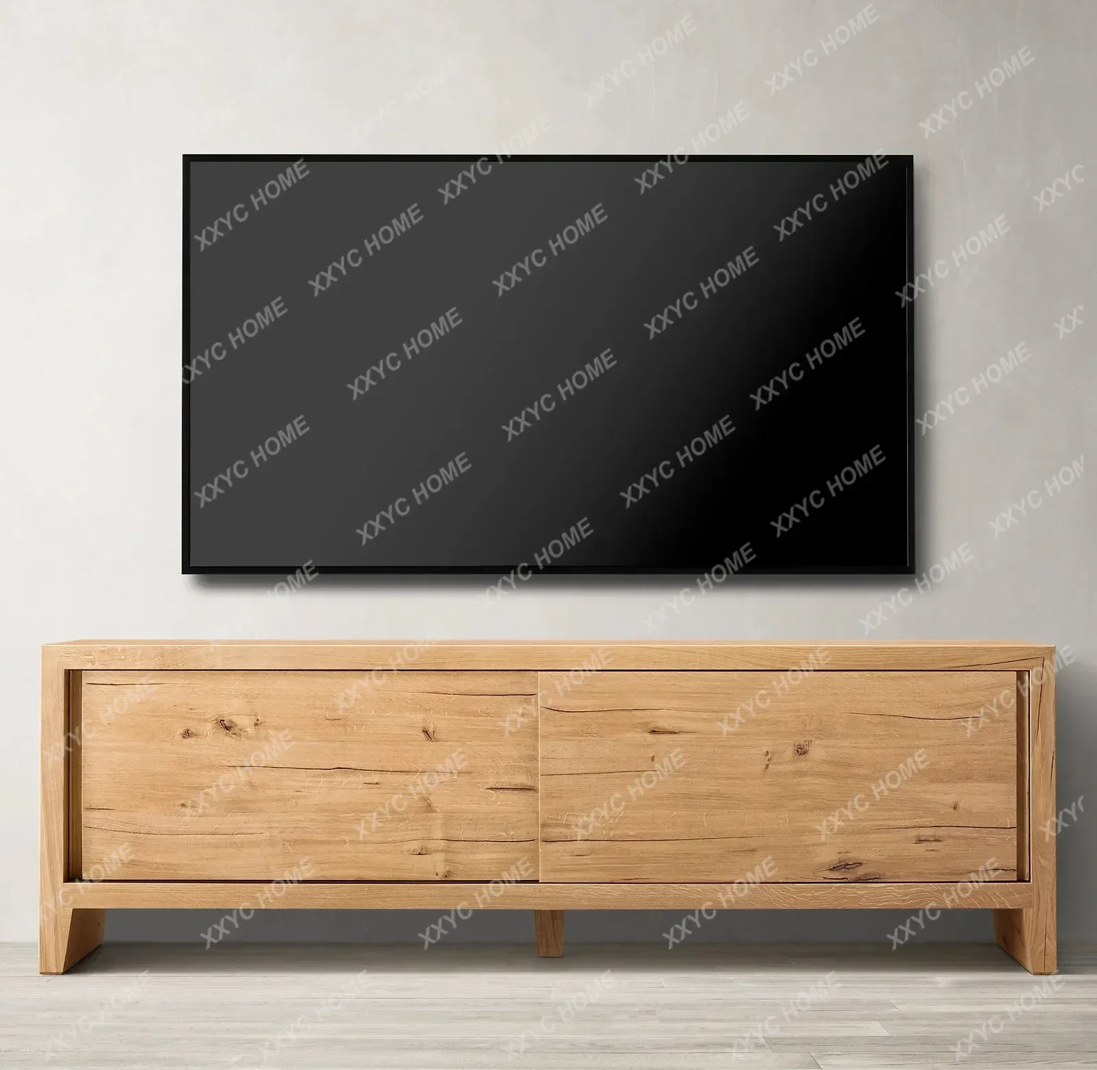 H Country Retro Distressed Solid Wood TV Cabinet  Oak Full Decoration Floor Cabinet