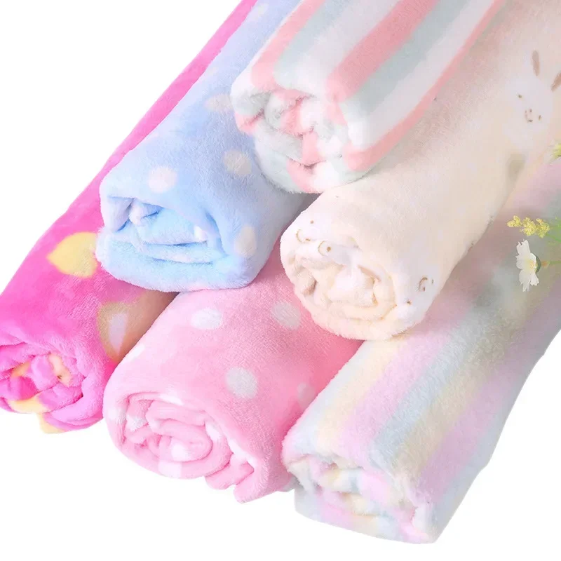 

Flannel coral fleece fabric printed cloth high quality velvet clothing super soft cotton wool blanket plush Handmade Sewing warm