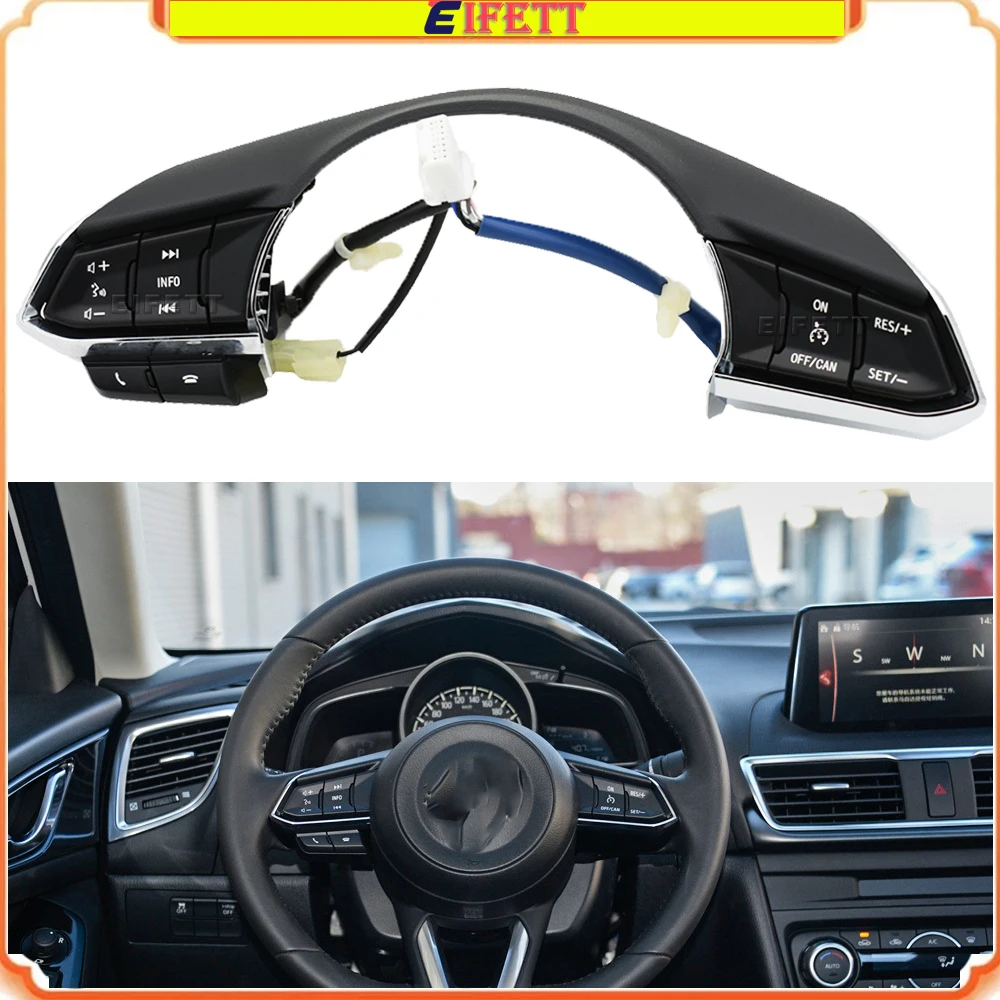 Steering Wheel Cruise Control Buttons Control Switch For Mazda 3 Atenza CX4 2018-2020 For Mazda Axela CX5 2017 2018 2019 2020