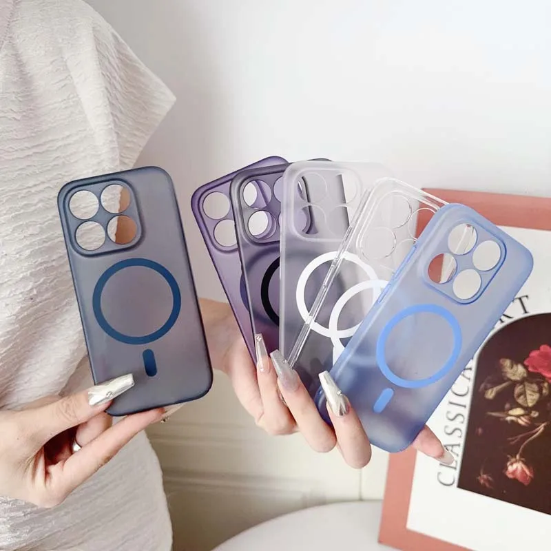 Luxury Shockproof Clear Acrylic Magsafe Magnetic Case for Xiaomi 17 Pro Max Wireless Charge Back Cover for Xiaomi 17Pro