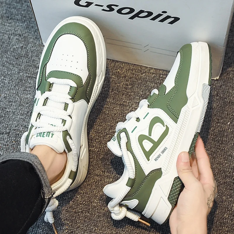 

Men's Canvas Shoes Spring Casual Sports Design Thick Bottom Bread Style Student Fashion Single Shoes Breathable round Toe