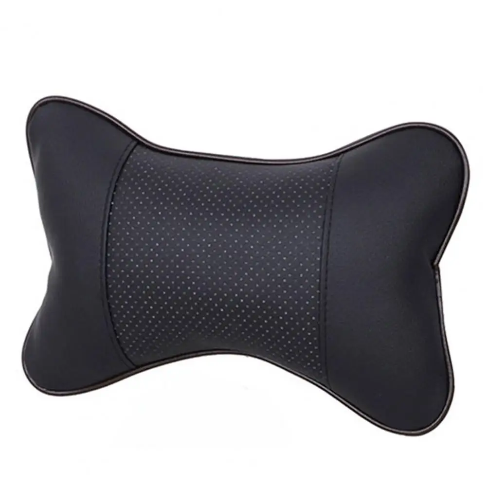 Headrest Hole-digging Neck Support Breathable Comfortable Anti Fatigue Universal Faux Leather Auto Safety Pillow For Car