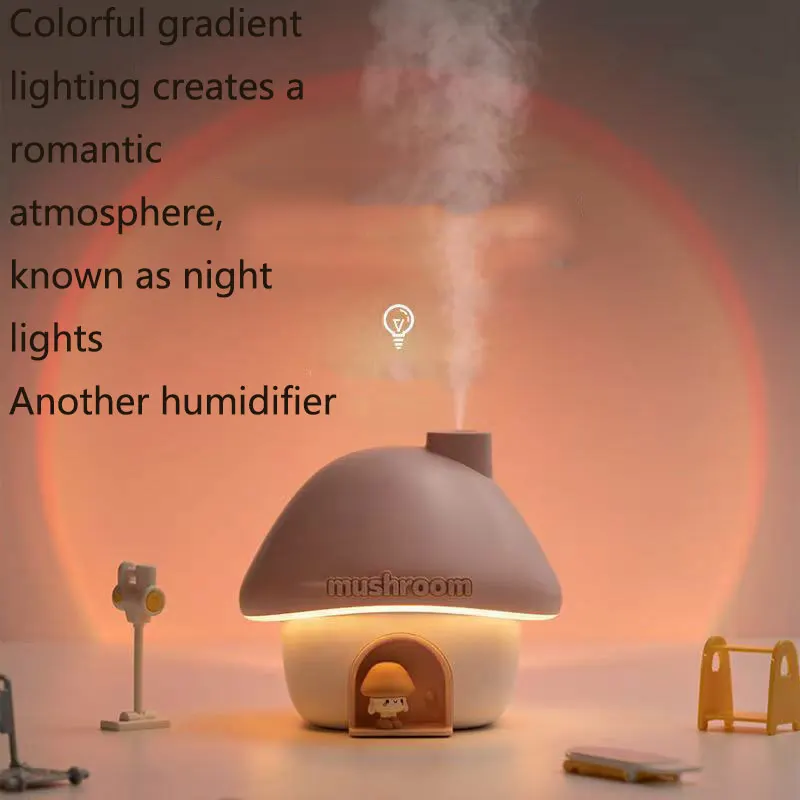 Tехника Xiaomi Mushroom House Atmosphere Light Nebulizer Home Office Desktop Aromatherapy Machine Car Bedroom Silent Humidifier