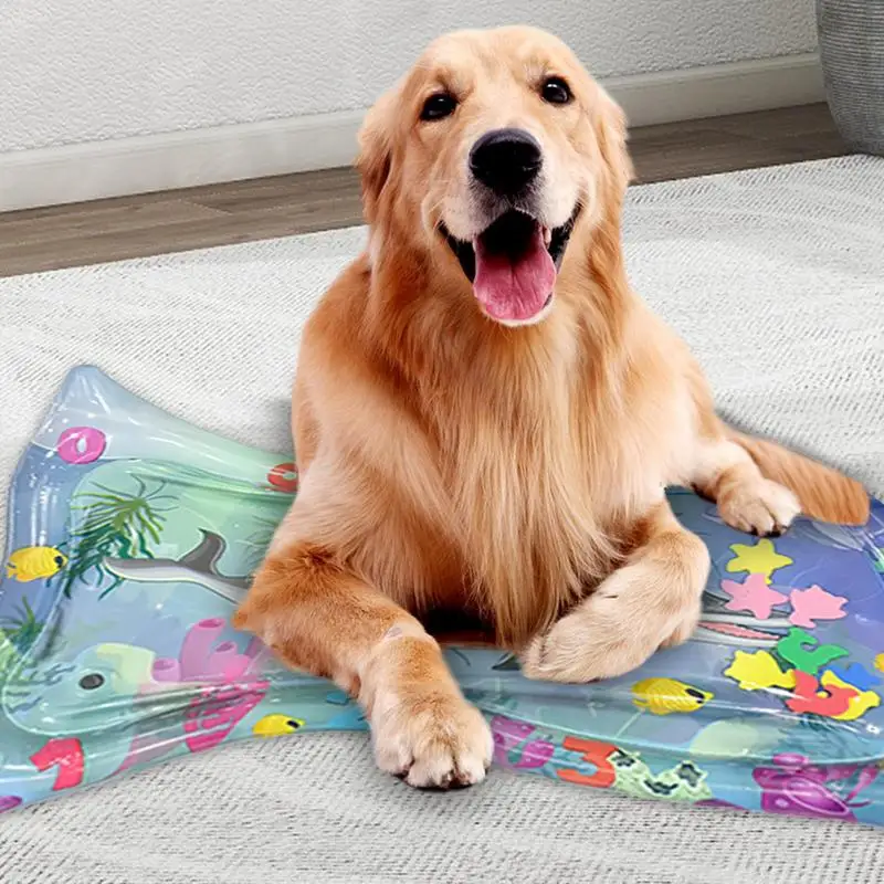

Inflatable Water Pad Outdoor Toddler And Pet Play Mat Fish Shape Patting Pad For Bedroom Bathroom Outdoors Living Room